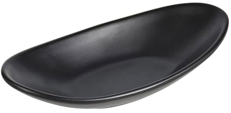 BRIOTA Oval Trinket Dish - Black Key Bowl & Ring Tray for Hallways, Bathroom & Nightstand