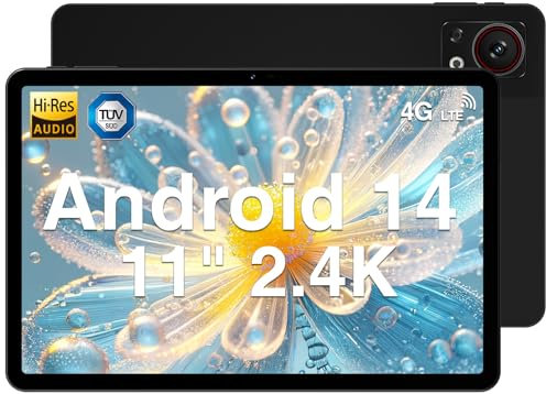 DOOGEE T30SE Android 14 Tablet 11 Pollici, 9GB RAM + 128GB ROM(TF 1TB) 2.4K Tablet PC, 8580mAh 4G LTE +5G WiFi Tablet con Sim, TÜV SÜD Tablet 13MP+5MP Octa-Core Tablet, OTG Widevine L1 Nero