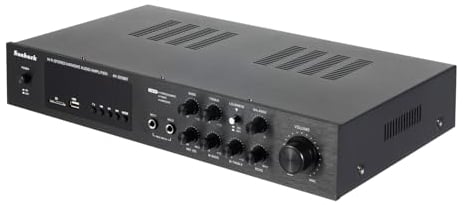 Amplificatore stereo, amplificatore, amplificatore audio 5.1 canali, suono surround con connessione Bluetooth, telecomando, per home theater e karaoke (nero)