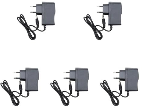 HOMSFOU 5 Uds DC 12V 1A Adaptador De Corriente Enchufe 12V Adaptador De Corriente DC 12V 1A Fuente De Alimentación