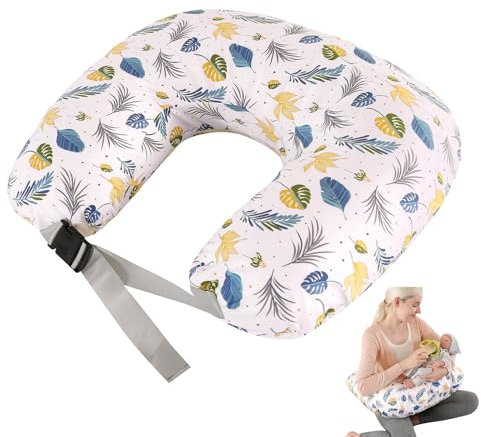 Stillkissen, Großes Stillkissen mit Weicher Baumwollhülle, Ergonomischer Babysupport, Vielseitiges Design mit Verstellbarem Hüftgurt für Komfortables Stillen und Fläschchenfüttern (Große Größen)