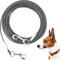 Mi Metty Dog Tie Out Cable, Chew Proof Dogs Runner Cable, Heavy Duty Dog Tether, Training Pet Leash for Large Dogs Up to 125lbs,Lead for Yard Outdoor and Camping (Transparent Black, 10ft(3M))