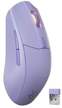 SteelSeries Rival 3 Wireless Gen 2 ratón Gaming - 2,4GHz y Bluetooth - Sensor óptico TrueMove Air de 18000 dpi - Durabilidad de 60 M de clics - Ligero - Deslizadores 100% PTFE - Lavanda