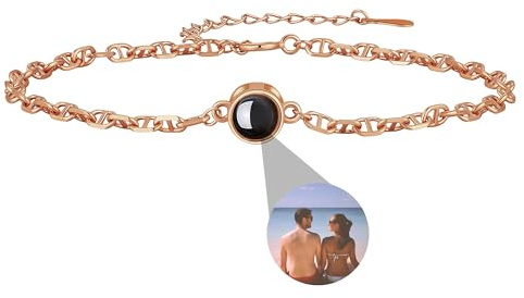 AOiViOZ 925 Sterling Silber Bildarmband – Personalisiertes Armband mit Foto, individuelles Projektionsschmuck-Geschenk in Geschenkbox für Mama, Ehefrau, Freundin, Papa, beste Freundin