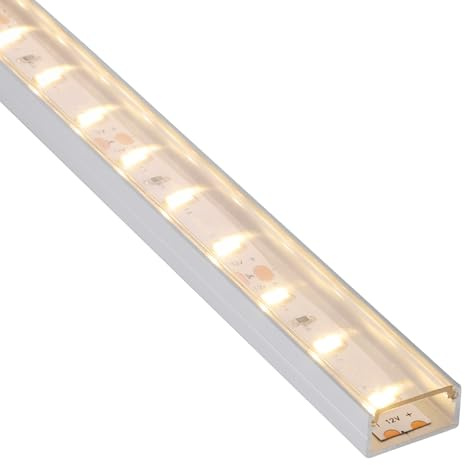 SOTECH LED Profil-PH1 (1000 x 18 x 8,5 mm) Silbermatt (EV1) | für breite LED Stripes bis 16 mm (z.B. für Philips Hue LightStrip) Aufbauprofil mit klarer Abdeckung