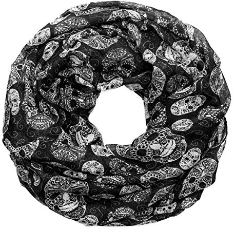 Soul-Cats Loopschal Totenköpfe Skulls Schädel schwarz Halstuch Tuch Schal Punk Metal Gothic