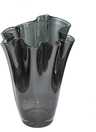 SIGNATURE HOME COLLECTION Glasvase mundgeblasen Dekovase Blumenvase grau, Glas, Rauchgrau, 21 x 21 x 30 cm