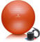 BODYMATE Exercise Ball - E-book with exercise guides included - Gym-quality Swiss balls for fitness, birthing, pregnancy - Air pump included - Anti-Burst - 65cm - Orange