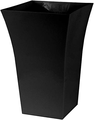 Muddy Hands Plastic Plant Pot Indoor Garden Tall Square Tree Flower Planter Cover Holder (Single - Large, Black)