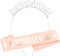 HOWAF Rose Gold Birthday Girl Schärpe Satin Geburtstag Schärpe + Birthday Girl Tiara Geburtstag Krone Stirnband für Mädchen Geburtstag deko Accessoires Geschenk