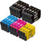16XL Multipack Patronen Kompatibel für Epson 16XL 16 für Epson Workforce WF-2630 WF-2760 WF-2750 WF-2660 WF-2650 WF-2540 WF-2510 WF-2530 WF-2010 (15er-Pack 6 Schwarz 3 Cyan 3 Magenta 3 Gelb)