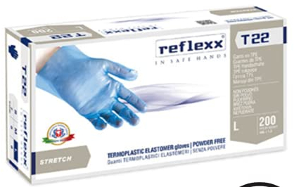 REFLEXX T22, guanti termoplastici elastomeri 100% idonei per alimenti, gr. 2,0 (M)