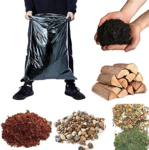 Suba - Bolsas de escombros negros extrafuertes, capacidad de 30 kg, tamaño grande, 20 x 30 pulgadas, 125 micras, calibre de grosor 500 (paquete de 100)