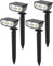 OUSFOT Solarstrahler für Außen, 30LEDs Solarlampen für Außen IP67 Solarleuchten Garten mit 2 Helligkeitsstufe 6800K Kaltweiß Solar Gartenleuchte(4er Pack), 011, Schwarz
