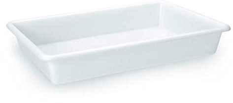 Tradineur - Bandeja frigorífica de Almacenamiento, plástico, Reutilizable, Servir Comida, Aperitivos, Fabricado en España - 9 litros - 48,5 x 33 x 8 cm – Blanco