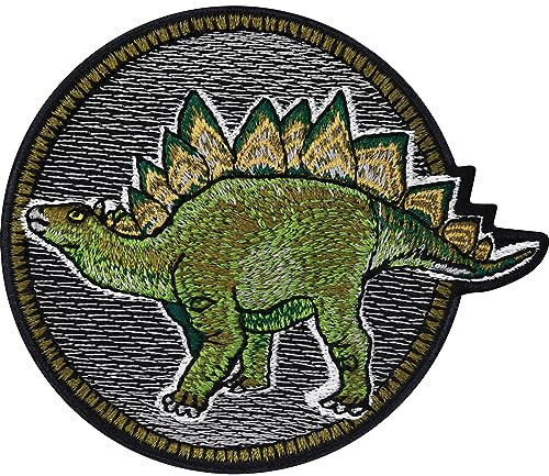 Dinosaurier Figuren Aufnäher Kinder Patch BREED Bild Patch zum aufnähen | Dinosaurier Bügelbilder für Textilien Kinder Flicken zum aufbügeln | 90x75mm