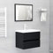 ARKEM Juego de Muebles de baño Madera de ingeniería Negro Lavabo PequeñO con Mueble