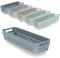com-four® 6x langer Aufbewahrungskorb - Deko-Körbe mit Seitengriffen - Kunststoffboxen für Kosmetik, Spielzeug und Haushaltsprodukte - stapelbare Organizer [Auswahl variiert] (06 Stück - M)