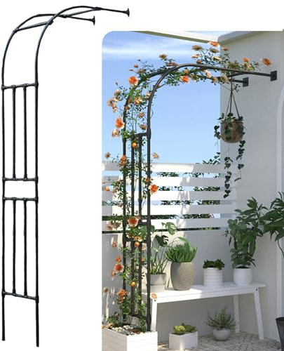 Arche de Jardin Demi-côté, tonnelle de Jardin Robuste, Cadre en Acier, Demi-Arc pour Plantes grimpantes, Roses