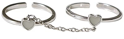 LOOMIKKE Leuchtender Ring für Paare, leuchtet im Dunkeln, Liebesherz, passender Paarring für Damen und Herren, Valentinstagsschmuck, Geschenk