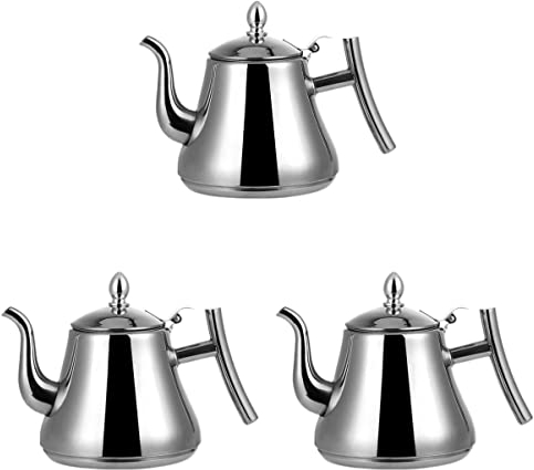 2 Pentole Calde Per La Casa Con Beccuccio Teiere Padella Solida Mano Campeggio Ristorante Bollitore Teiera Infusore A Goccia Foglia Collo Di Cigno Tè Elettrodomestici In Acciaio Brocca L Latte (Grigi