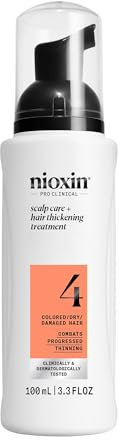 Nioxin Scalp + Hair System 4 Hair Thickening Treatment - Niacinamid Serum für strapaziertes, sichtbar dünner werdendes Haar - mit Biotin & Koffein (100 ml)
