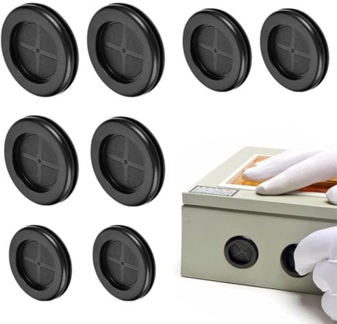EIROVYA Passacavi,lamiera forata,gommini passacavo,gommini passacavo,tappi in gomma per fori,8 Guarnizioni Passacavo in Gomma Doppia Faccia 20, 25, 3, 42mm Protezione Antipolvere (Confezione da 8)