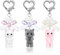 NATOSU 3 Stück Y2K Süßer Katzen Schlüsselanhänger, Flauschige Kätzchen Dekoration, Taschenanhänger, Handyanhänger, Herzschleife Ornament, Geschenke für Katzenliebhaber, Freundin, Frauen