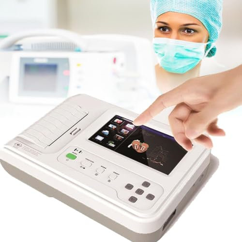 DPLXFPP ECG EKG Patient Monitor with 12 Leads, Digital 6 Channel Electrocardiograph ECG/EKG Machine With Ecg Waveform Demonstration Mode, Recording Waveforms For Medical Purposes