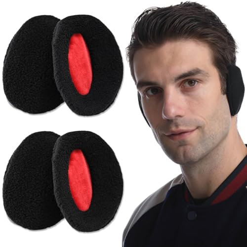 NJCXOLA 2 Paar Ohrenwärmer Damen/Herren,Winter Ohrenwärmer Flaumig Ohrwärmer Gefüttert,Warme Ohrenschützer Schutz vor Wind/Kälte,Umschließen Ohr völlig,Frauen Ohrenschützer Herbst/Winter (L)