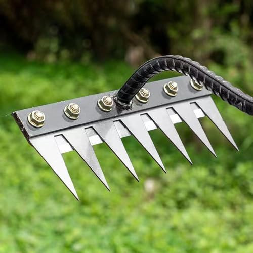 Carbon Steel Garden Rake Heavy Duty ,Clear and Collect Garden Rake,Weeding Tool, for Gardening and Weeding,Dethatching Efficient Garden Weeding (6)