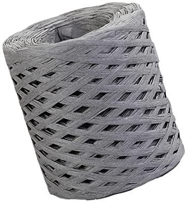 Bast-Papierband, Verzierungen für Geschenkverpackungen, Weben, Hochzeit, Grau, 200 m