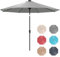 GOPLUS Parasol de Jardin Extérieur avec LED Coloré, 3M Grand Parasol Balcon Inclinable 35° avec Manivelle, 8 Baleines Solides, pour Patio Terrasse, Base Non Incluse (Gris)