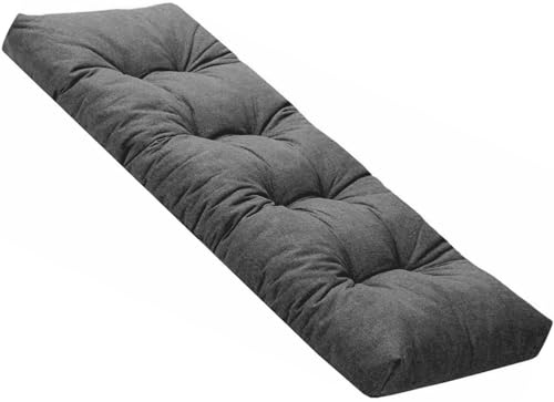 ELYSYSRL Bankauflage 150x50 120x40 120x50 100x40 150x40 Bankkissen 8cm Dicke Innen Outdoor Sitzauflage, Sitzkissen für Bänke und Gartenbänke Polsterauflage Auflage(Dunkelgrau,140x60cm x8cm Thick)