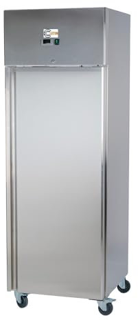 Cleiton® Armario Refrigerado de 1 Puerta de 68 cm Refrigeración Ventilada | Armario Frigorífico Vertical de Acero Inoxidable Capacidad 430L - 3 Estantes y 480W | Hostelería, Restaurantes y Bares