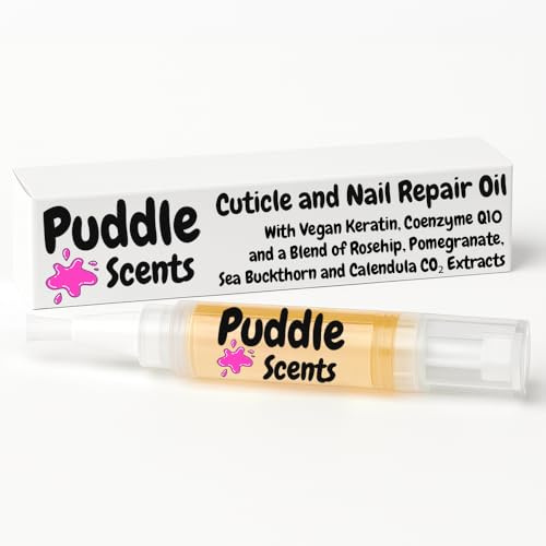 Cuticle & Nail Repair Oil - 5ml Twist-Up Pen - With Keratin, Coenzyme Q10 & CO₂ Extracts - Multi-Oil Conditioning Formula - Vegan Friendly - Puddle of Wax - Made in the UK
