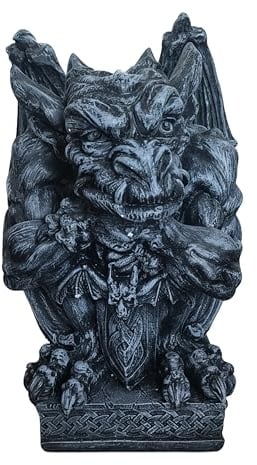 Relaxdays Gargoyle Statuetta Gotica, 42x28x28 cm, Resistente, Grigio