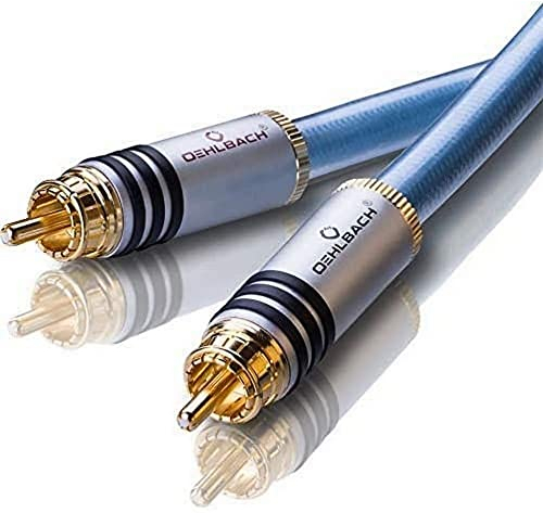 Oehlbach XXL Series 2 - High-End Stereo Audio Cinchkabel (Made in Germany, mehrfach Schirmung, HPOCC Kupfer, RCA Stecker) - 2 x 1,5 Meter blau