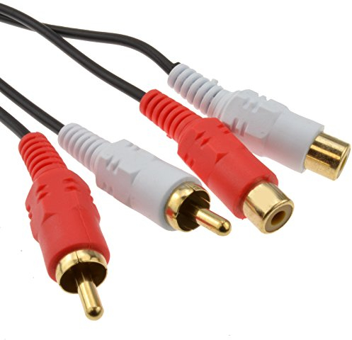 RCA Cinch Double Fiches vers Femelles d'extension Rallonge câble l'audio Cordon Plaqués Or 10 m [10 mètre/10m]