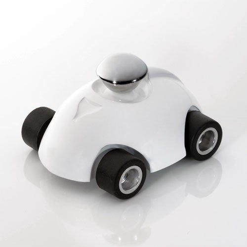 TROIKA Briefbeschwerer FULL SPEED GAM11/WH, mit Rückziehmotor, weiß