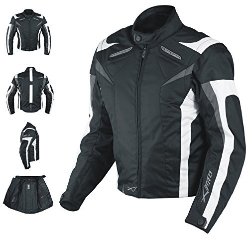 A-Pro - Chaqueta de tela para moto, térmica, blanca, talla S