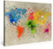 PICANOVA – Weltkarte Aquarell Explosion 100x75cm – Premium Leinwanddruck – Kunstdruck Auf 2cm Holz-Keilrahmen Für Schlaf- Und Wohnzimmer – Kollektion World Maps