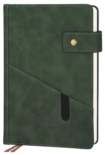 Thboxes Notizbuch A5 Liniert, Journal Notebook mit 360 Seiten Hardcover PU Leder Notizbuch mit 100gsm Papier Notizbücher Liniert für Büro Schule (Dunkelgrün)