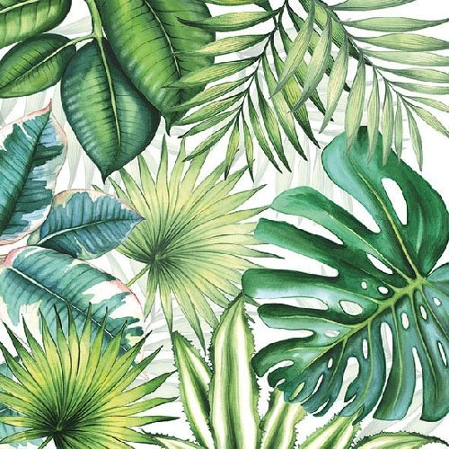 Ambiente Servietten Cocktail / Party 25x25cm Tropical Leaves - Ideal Als Geschenk