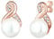Elli Ohrringe Damen Infinity Perle mit Kristalle in 925 Sterling Silber Rosé vergoldet