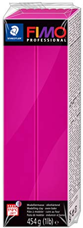 STAEDTLER 8041-210 ST FIMO professional ofenhärtende Modelliermasse (Großblock 454g (1 lb)) Farbe: reinmagenta