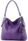 modamoda de T185 Damen Leder Schultertasche Handtasche handmade in Italy, Farbe:Purple