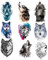 9 Pièces de Tatouage Temporaire Wolf pour Femmes Hommes,Autocollant de Tatouage Temporaire Wolf pour Femmes Hommes Mode Body Art Adultes Imperméable à la Main Faux Autocollant de Tatouage (21*15 cm)