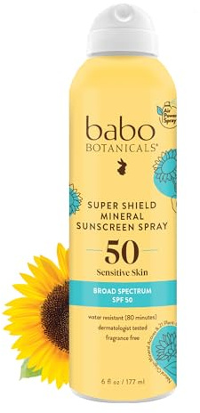Babo Botanicals - Super Shield Mineral Sunscreen Spray - SPF 50 – Vegan