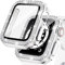 Kamita Diamond Displayschutz Hülle für Apple Watch Series SE 2023/6/5/4 40mm, Glitzer Hart PC Bumper Case mit Hartglas Displayschutzfolie, Bling Schutzhülle Cover für iWatch6/iWatch5 (Weiß-Silber)